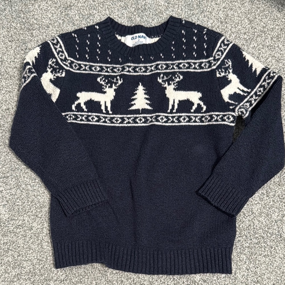 Old Navy Sweater with White Reindeer Pattern